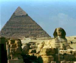 Sphynz & Great Pyramid - Out of focus photography by J Tyrrell, 1976