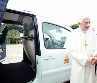 Pope taking delivery of his green car